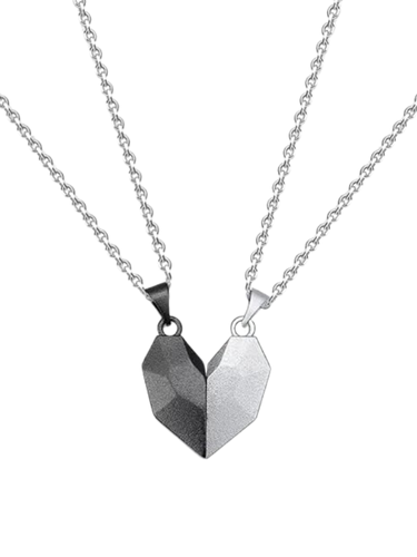 Silver Necklace Women | Trendy Stone Heart Necklace for Her 2025