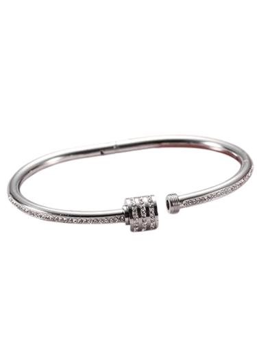Silver Bracelet for Women – Elegant Stainless Steel Crystal Design