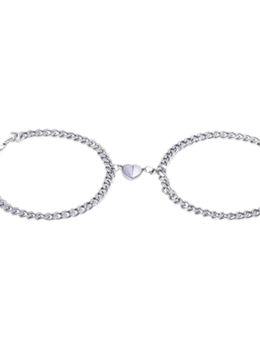 silver couple bracelet